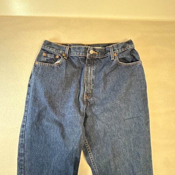 Levis 550 Jeans Womens SZ 16 Blue Relaxed Fit Tapered Leg Mom Style 100% Cotton - Picture 2 of 11